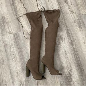 Olive Thigh High Boots